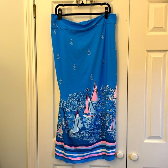 VGUC Lilly Pulitzer Leevy Sarong Cover-Up in A Lil Nauti Engineered - Picture 8 of 10